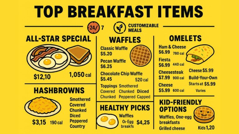 Top Breakfast Items at Waffle House Breakfast menu
