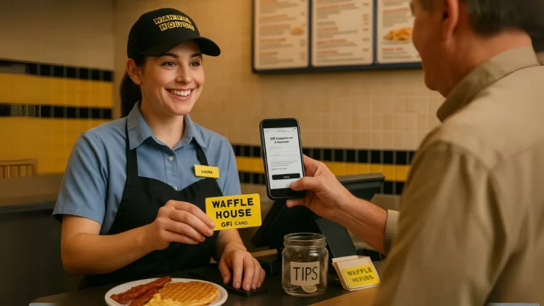 Reloading a Waffle House Gift Card Balance at Counter