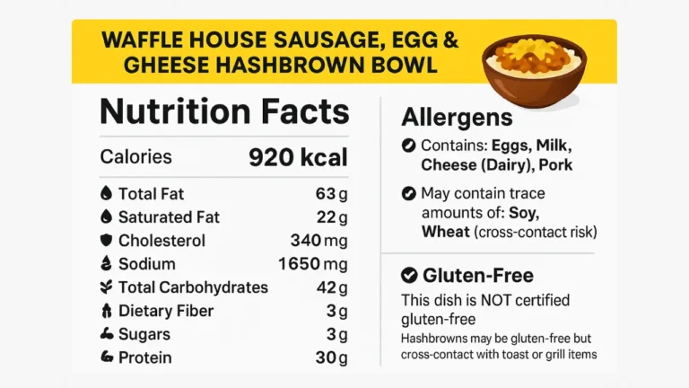 Sausage egg and cheese Hashbrown bowl nutritional facts
