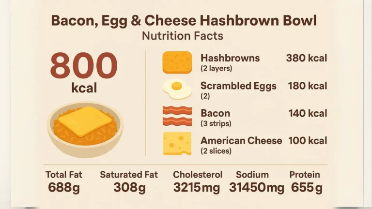 Waffle House Bacon egg and cheese Nutriton and calories