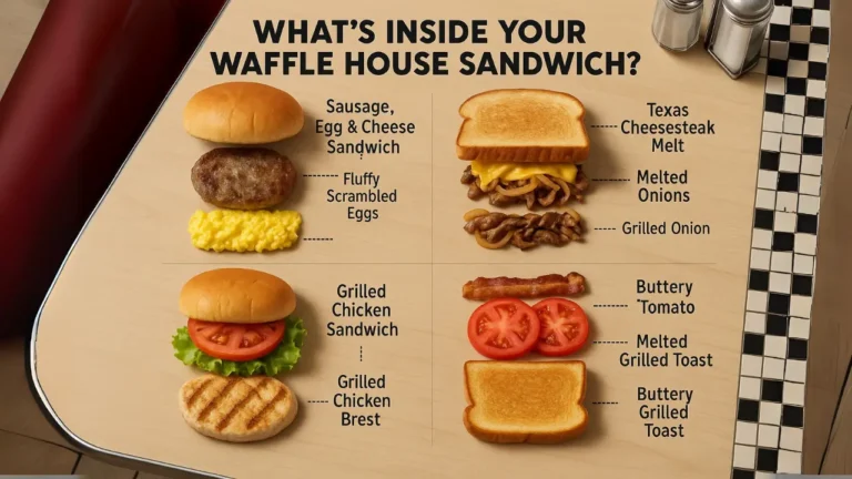 Waffle House sandwiches Menu what's inside your