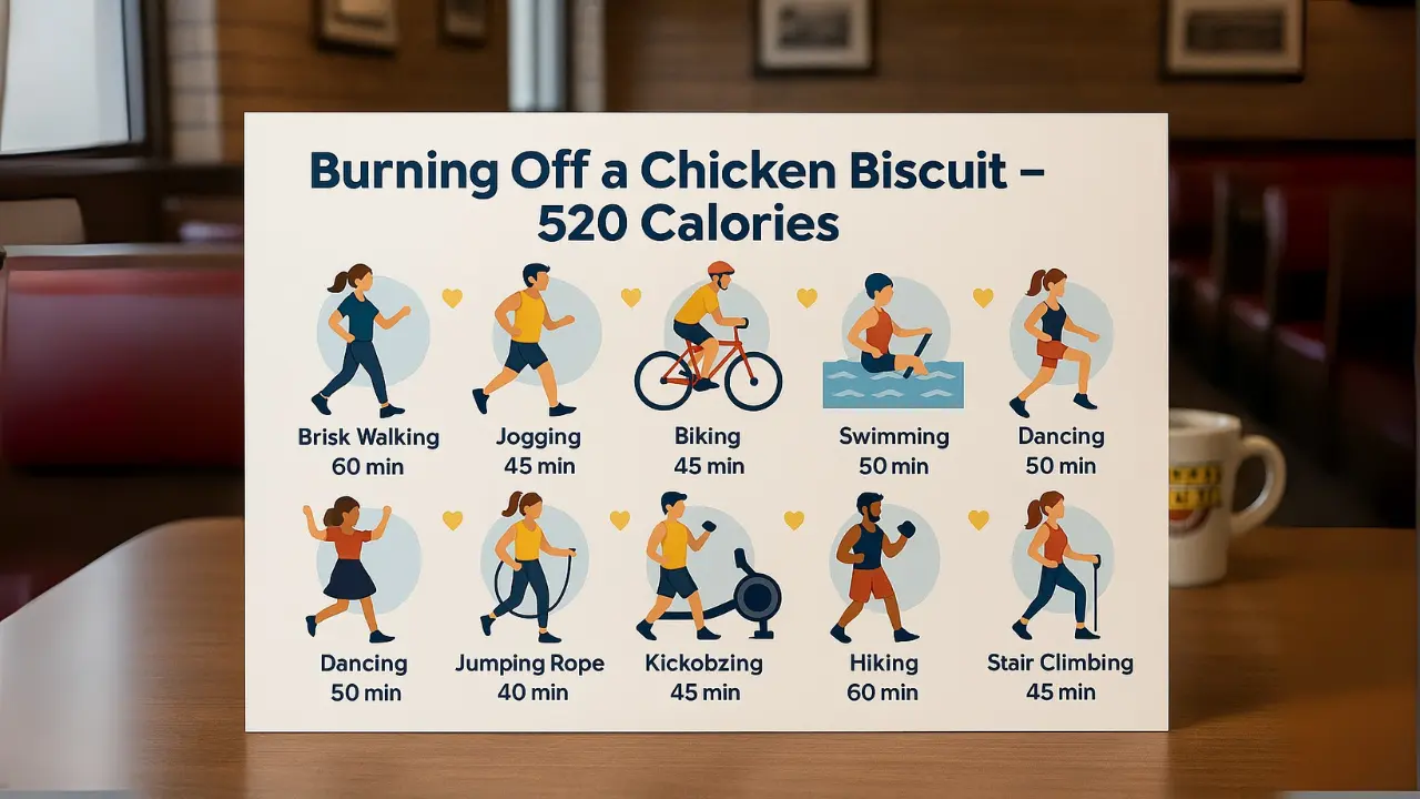 A vibrant poster displaying people of various ages running and walking together, encouraging an active lifestyle for burning the calories of waffle house chicken biscuit