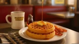 Thumbnail image of Waffle House showcasing a delicious waffle house double waffle served with syrup and butter
