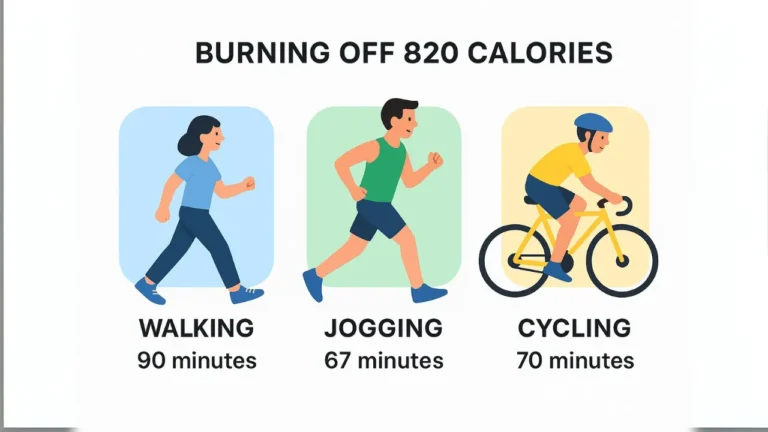 Poster stating "burning off 820 calories" with a focus on Waffle House double waffle as a calorie reference