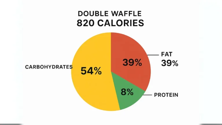 Pie chart illustrating calorie distribution in a Waffle House double waffle, highlighting its nutritional content
