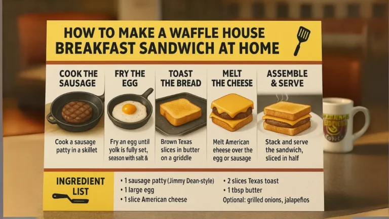 Step-by-step guide to making a homemade Waffle House breakfast sandwich with ingredients and cooking instructions