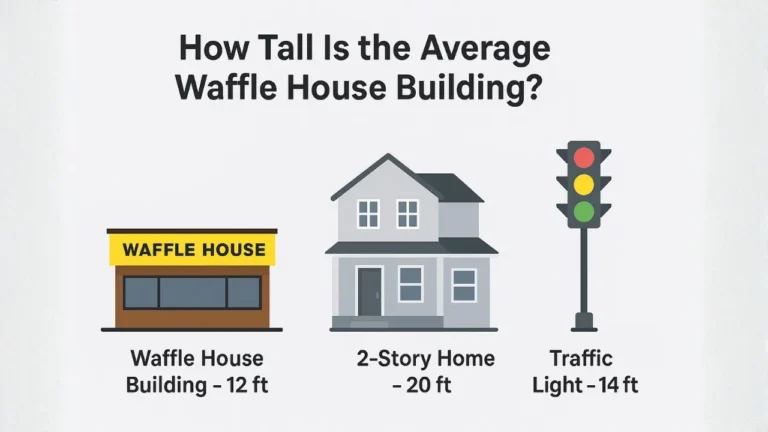 Visual representation of a Waffle House, questioning how tall is the average waffle house buildings.